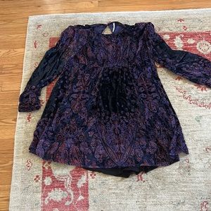 Free people long sleeve velvet dress